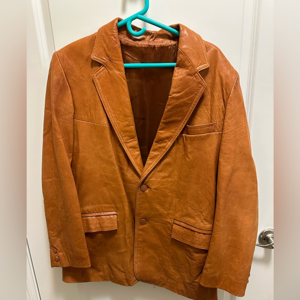 London Fog Brown Leather Blazer